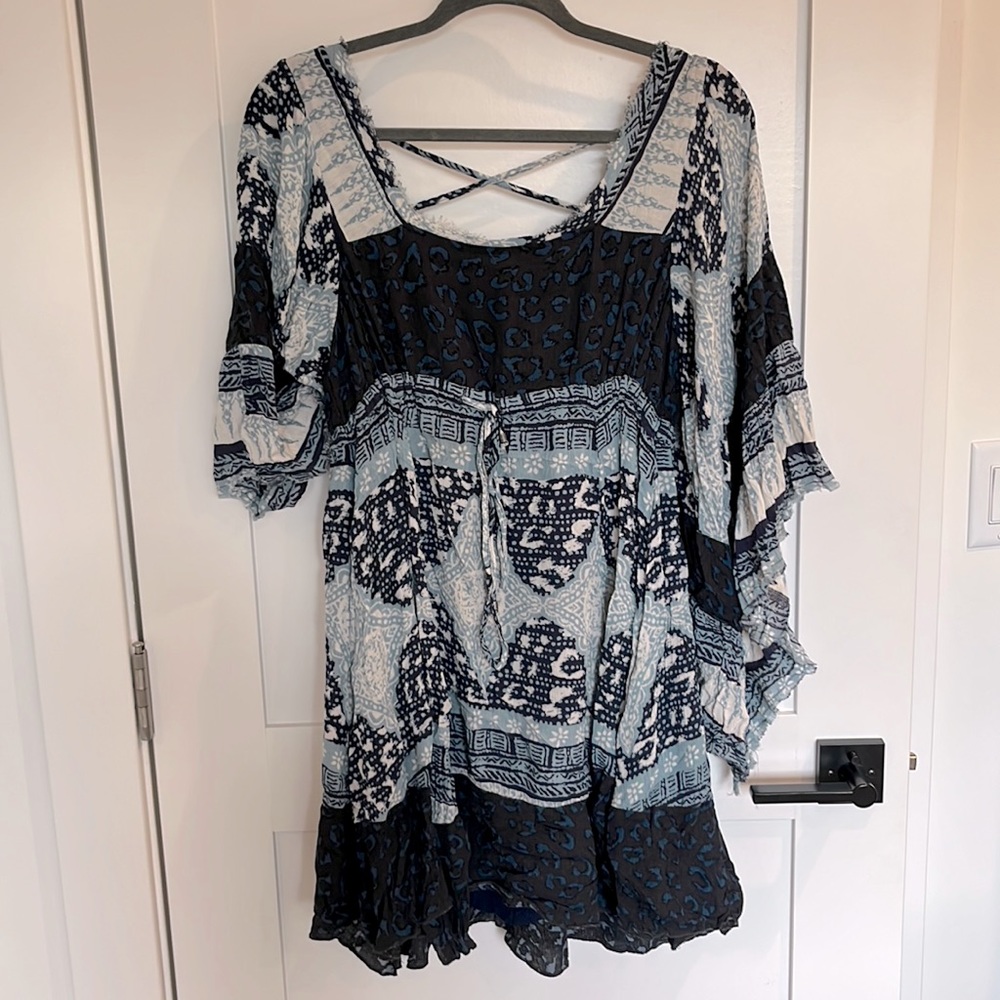 Flowy blue boho dress free people